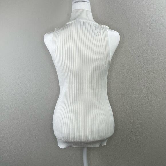 Belldini Black Label White Quarter Zip Mock Neck Sleeveless Sweater Plus 1X NWT - Picture 15 of 15